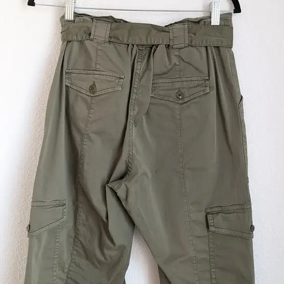 Alex Mill Green Cargo High Waist Cotton Relaxed Tapered Leg Pants, size 4